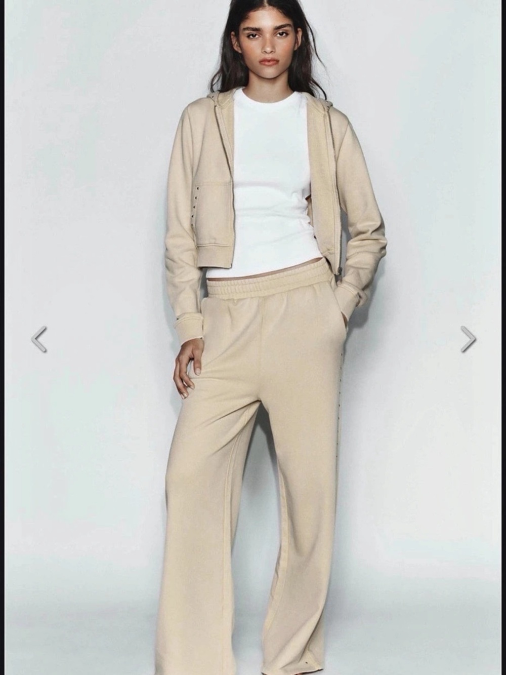 Butter yellow Zip Hoodie & Wide-Leg Pants